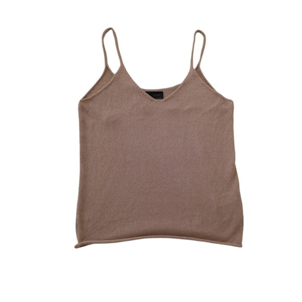 ZARA Knit V-Neck Camisole‎ Tank Top Taupe M Minimalist Neutral Chic